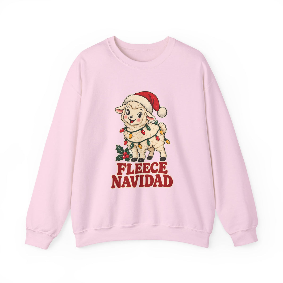 Fleece Navidad Christmas Sheep Sweatshirt, Sheep Christmas Crewneck Sweatshirt