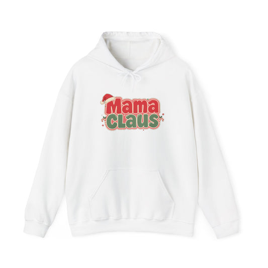 Mama Claus Hoodie, Retro Christmas Hooded Sweatshirt for Mom, Cozy Holiday Hoodie