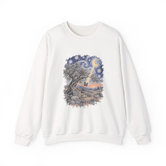 The Tree and the Empty Bucket Sweatshirt, Symbolic Fine Art Crewneck, By Xudeyda