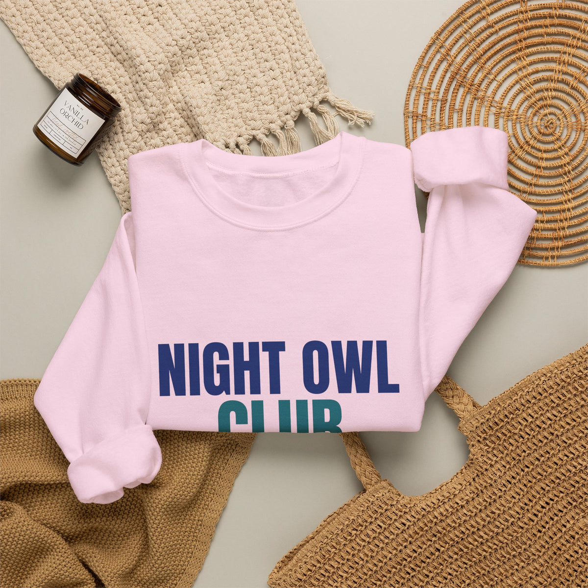 Night Owl Club Awake Past Midnight Sweatshirt, Night Owl Club Crewneck Sweatshirt