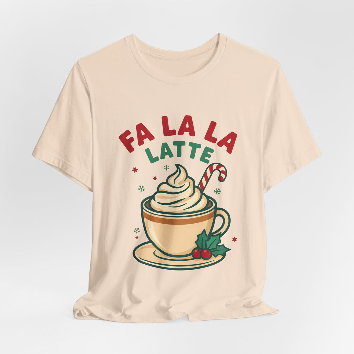 Fa La La Latte Shirt, Christmas Coffee T-Shirt, Coffee Lover Gift