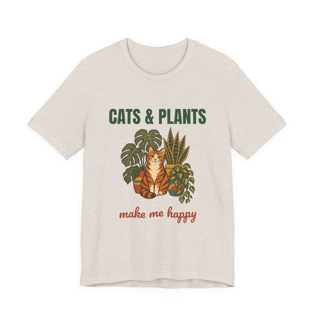 Cats and Plants Make Me Happy Shirt, Retro Cats and Plants T-Shirt, Vintage Cats and Plants Gift