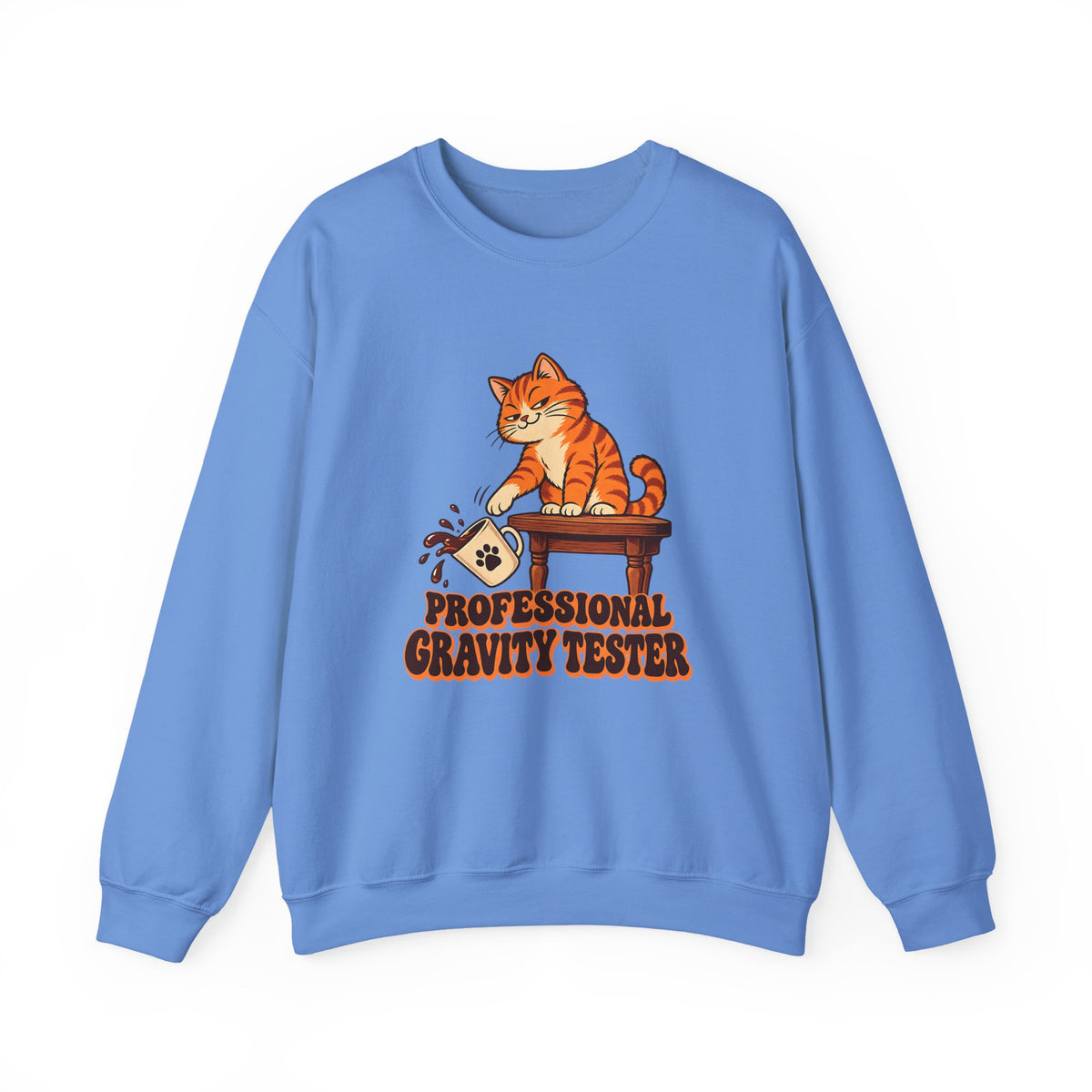 Professional Gravity Tester Cat Sweatshirt, Funny Cat Crewneck Sweatshirt