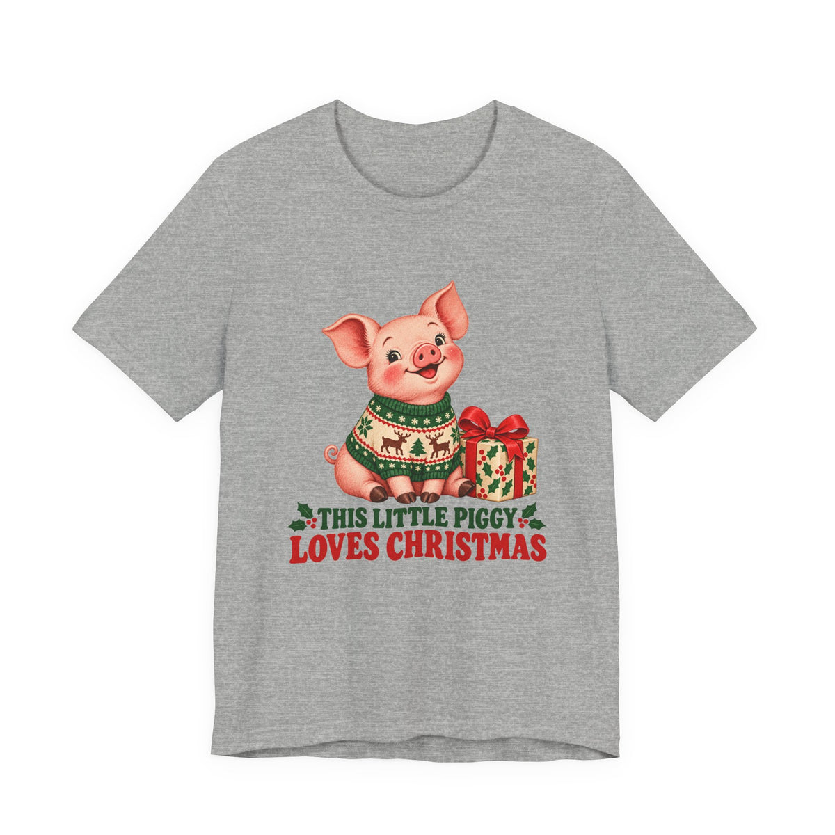 This Little Piggy Loves Christmas Shirt, Pig Christmas T-Shirt, Pig Christmas Gift