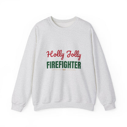 Holly Jolly Firefighter Sweatshirt, Firefighter Christmas Crewneck, Firefighter Gift