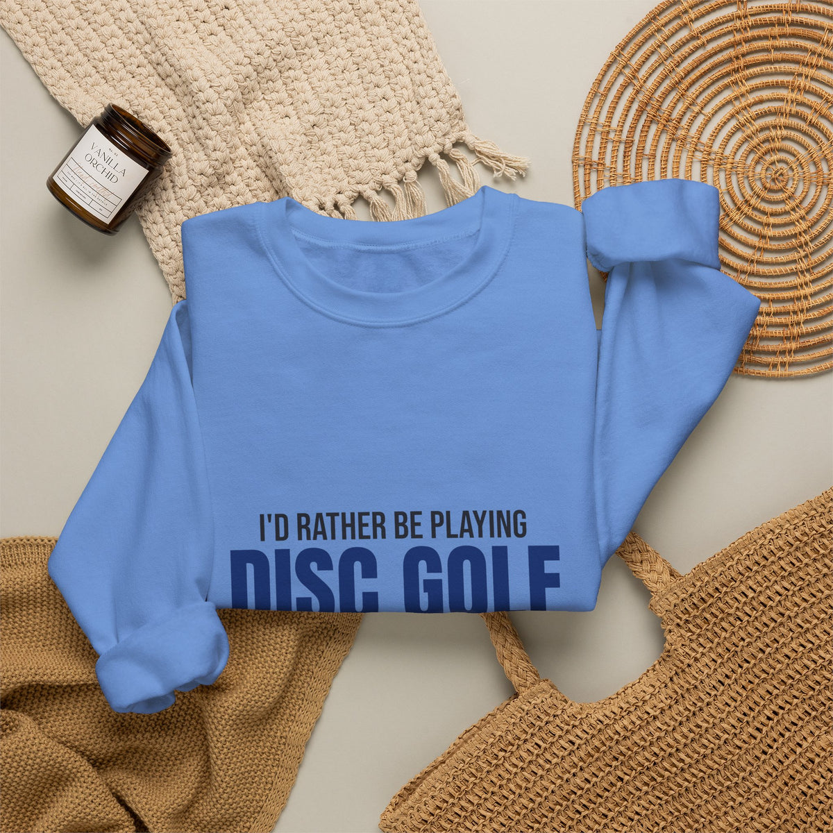 Rather Be Playing Disc Golf Chains and Trees Sweatshirt, Disc Golf Crewneck Sweatshirt