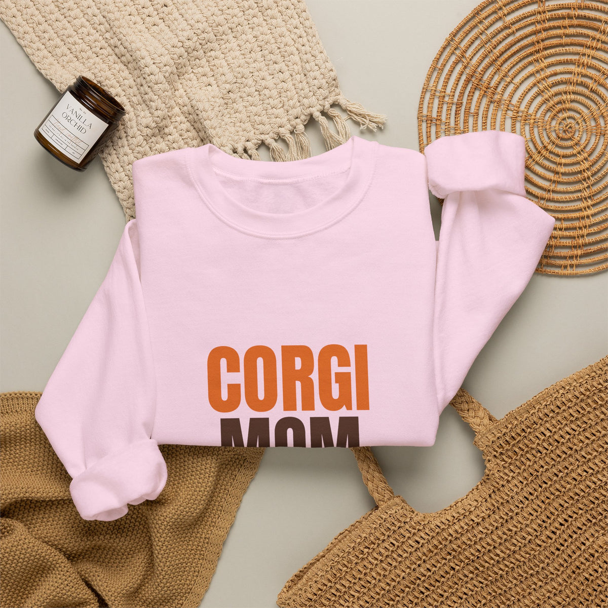 Corgi Mom Short Legs, Big Love Sweatshirt, Corgi Mom Crewneck Sweatshirt