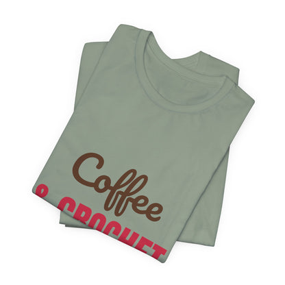 Coffee and Crochet Hooked on Both Shirt, Crochet T-Shirt, Crochet Lover Gift