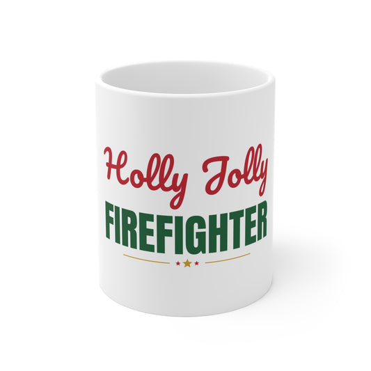 Holly Jolly Firefighter Mug