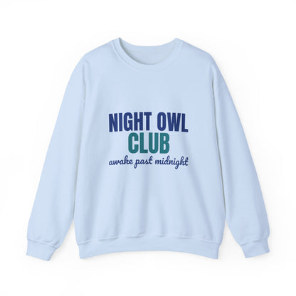 Night Owl Club Awake Past Midnight Sweatshirt, Night Owl Club Crewneck Sweatshirt