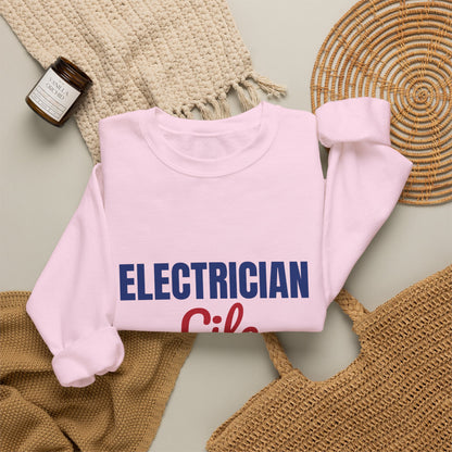 Electrician Life Wired for Hard Work Sweatshirt, Electrician Crewneck Sweatshirt
