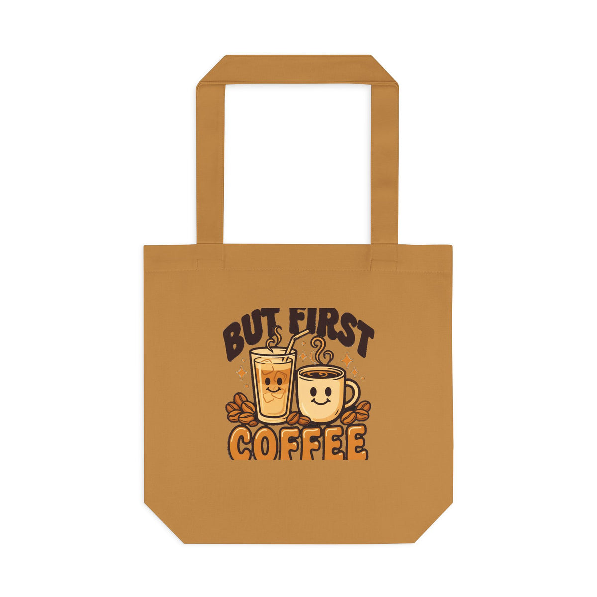 But First Coffee Tote Bag, Retro Coffee Lover Canvas Tote