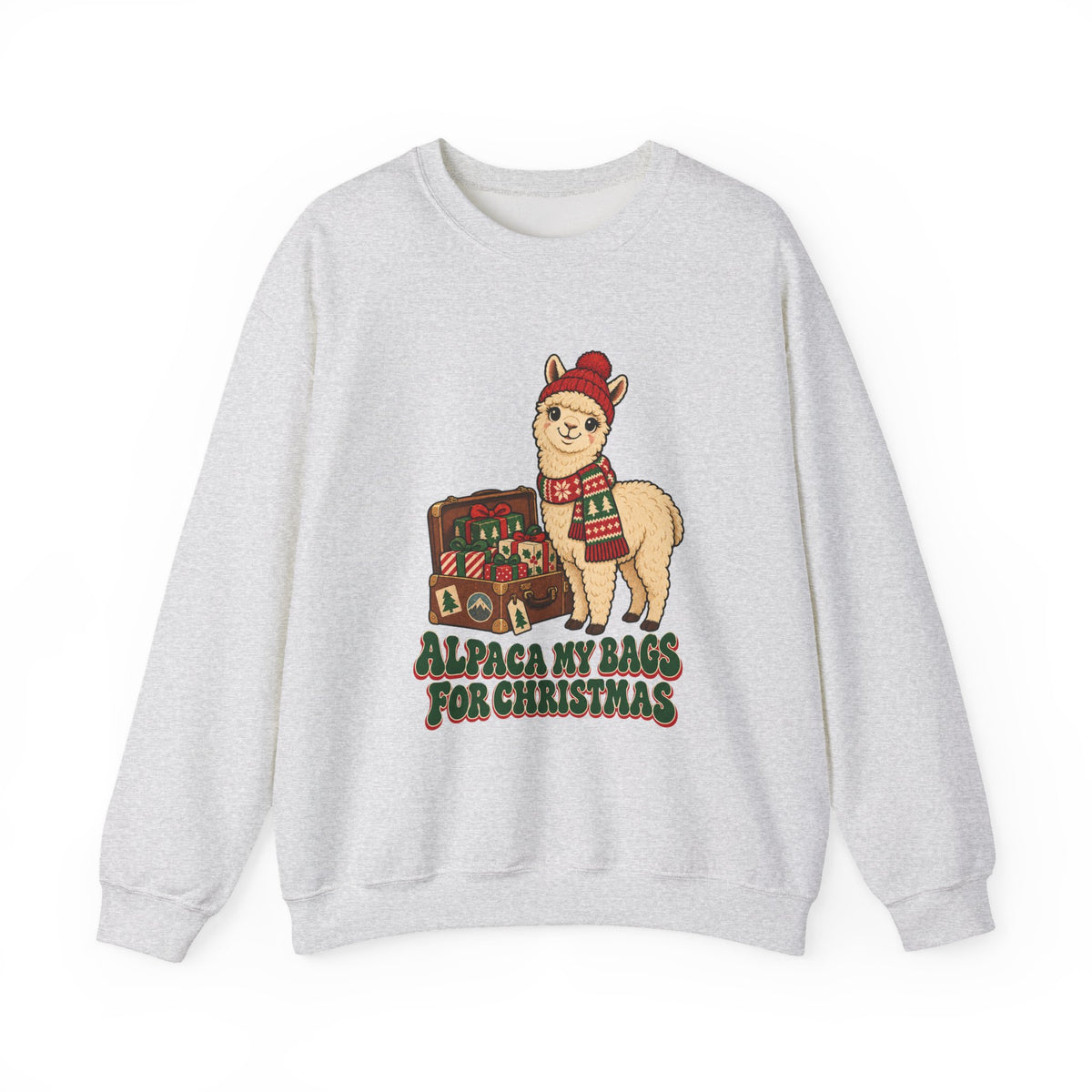 Alpaca My Bags for Christmas Sweatshirt, Alpaca Christmas Crewneck Sweatshirt