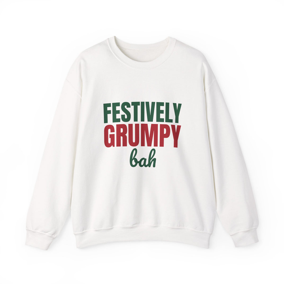 Festively Grumpy Bah Sweatshirt, Funny Christmas Crewneck Sweatshirt