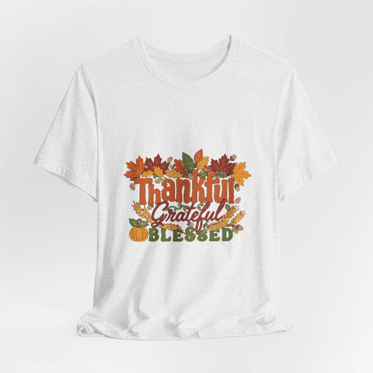 Thankful Grateful Blessed Shirt, Fall Thanksgiving T-Shirt, Autumn Leaves Tee