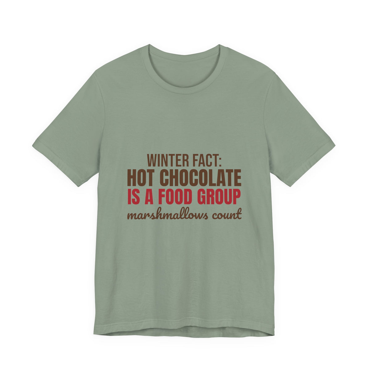 Winter Fact Hot Chocolate Is a Food Group Shirt, Funny Winter T-Shirt, Funny Winter Gift