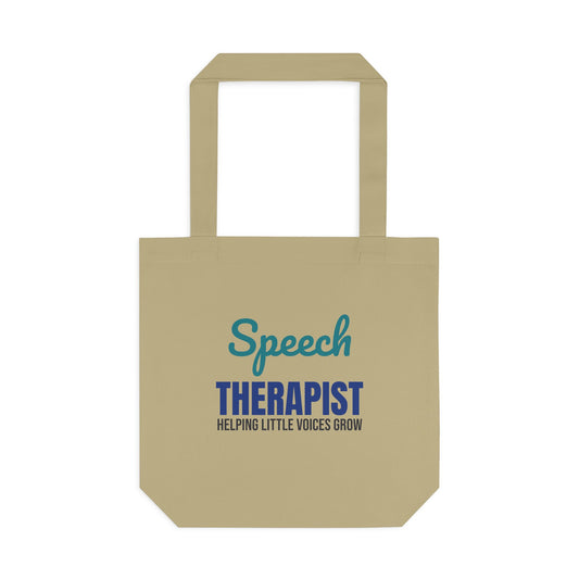 Speech Therapist Helping Little Voices Grow Tote Bag, SLP Canvas Tote Bag