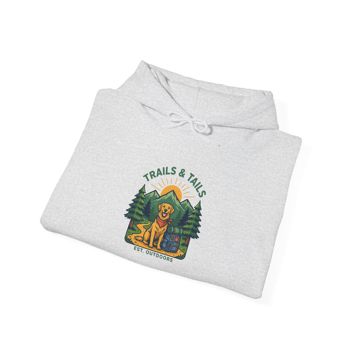 Trails and Tails Hoodie, Dog Hiking Hooded Sweatshirt