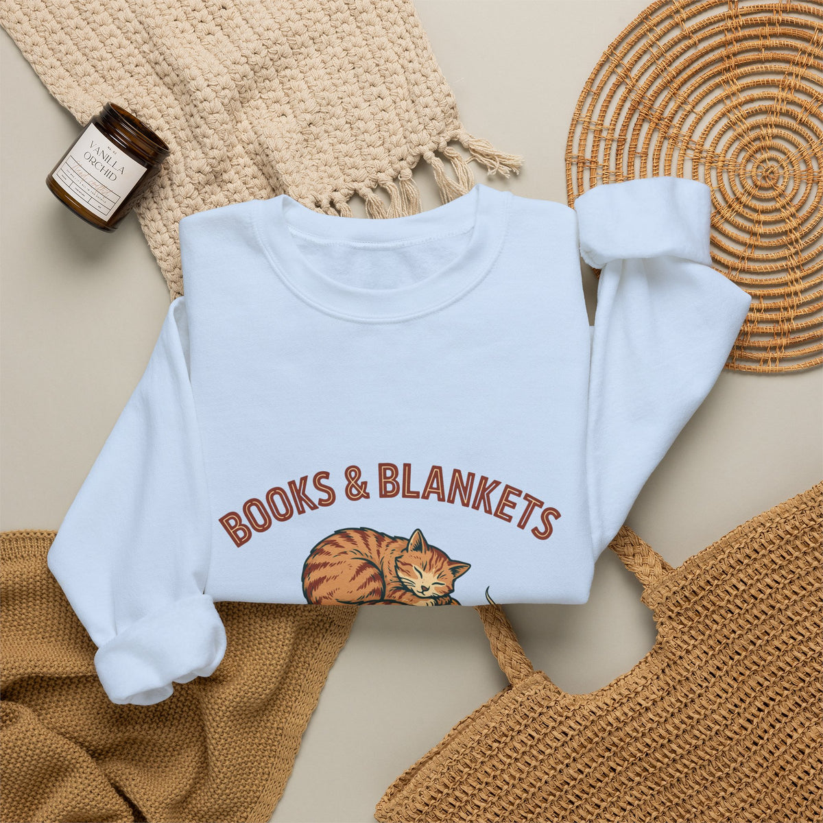 Books and Blankets Sweatshirt, Book Lover Crewneck, Bookish Sweatshirt
