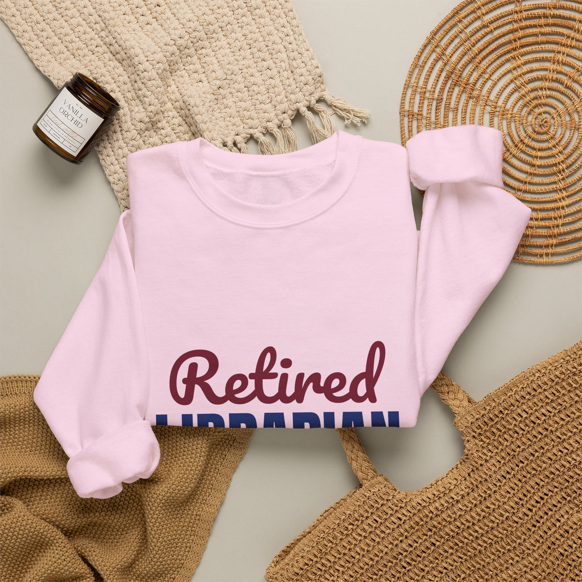 Retired Librarian Now Reading Full Time Sweatshirt, Librarian Retirement Crewneck Sweatshirt