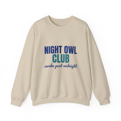 Night Owl Club Awake Past Midnight Sweatshirt, Night Owl Club Crewneck Sweatshirt