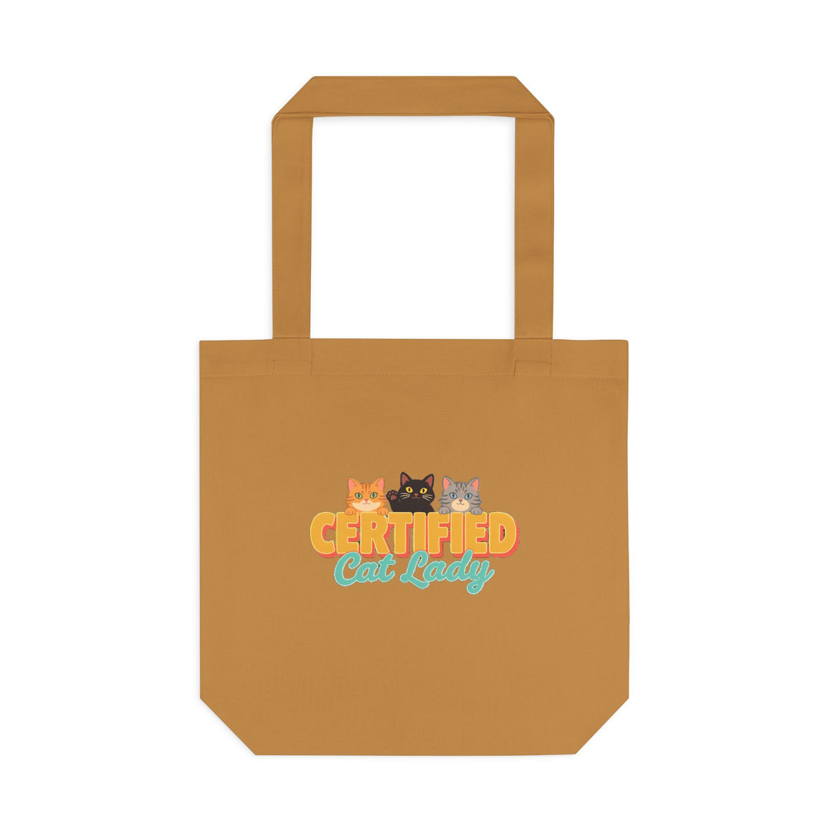 Certified Cat Lady Tote Bag, Retro Cat Lover Canvas Tote