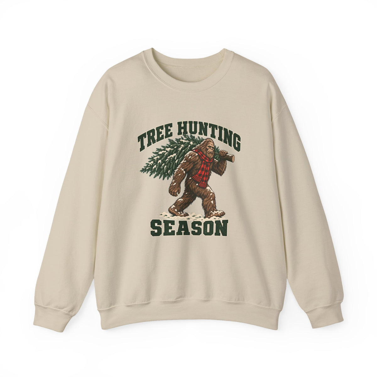 Tree Hunting Season Bigfoot Christmas Tree Sweatshirt, Bigfoot Christmas Crewneck Sweatshirt