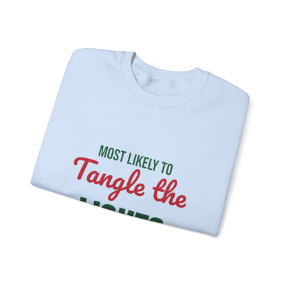 Most Likely to Tangle the Lights Sweatshirt, Most Likely to Tangle the Lights Christmas Sweatshirt