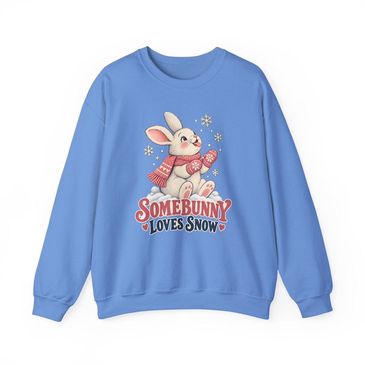 Somebunny Loves Snow Winter Bunny Sweatshirt, Snow Bunny Crewneck Sweatshirt