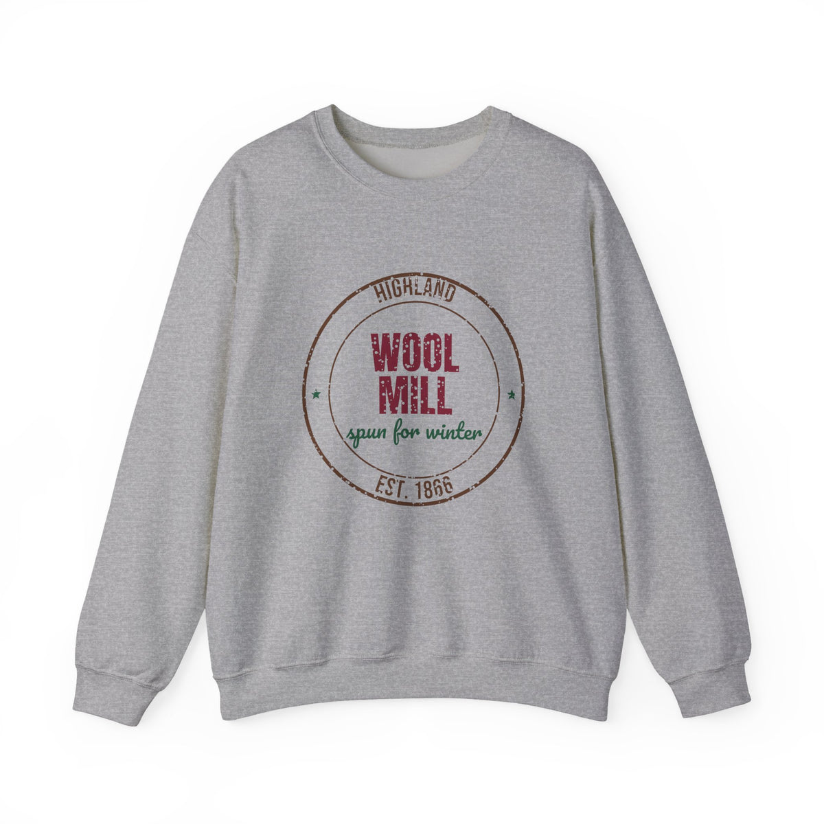 Highland Wool Mill Est. 1866 Sweatshirt, Vintage Winter Crewneck Sweatshirt