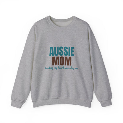 Aussie Mom Herding My Heart Since Day One Sweatshirt, Aussie Mom Crewneck Sweatshirt