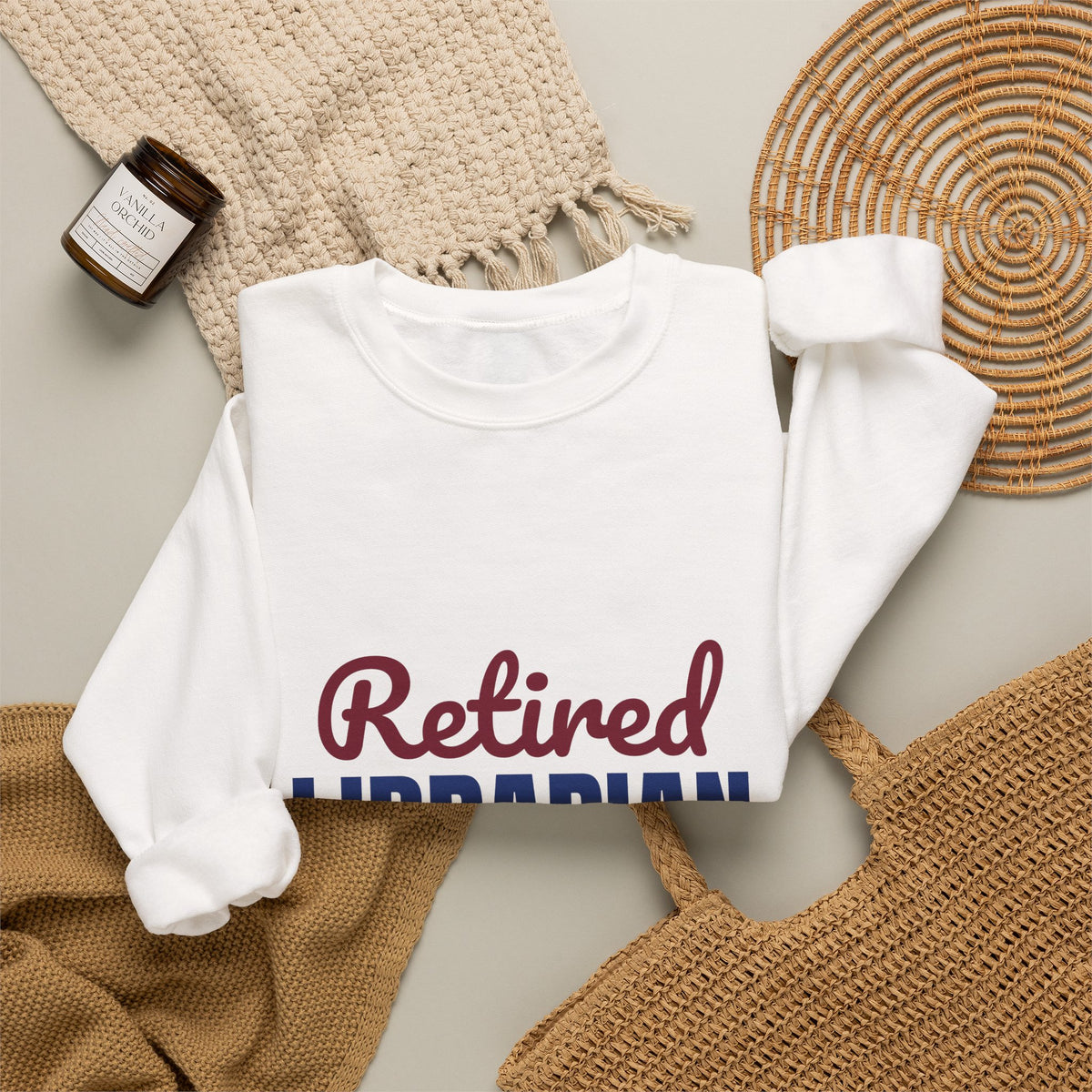 Retired Librarian Now Reading Full Time Sweatshirt, Librarian Retirement Crewneck Sweatshirt