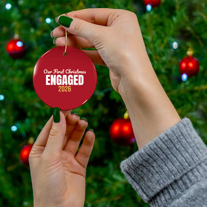 Our First Christmas Engaged Ornament 2026, Engagement Keepsake Ornament, Couples Gift