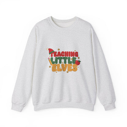 Teaching Little Elves Sweatshirt, Teacher Christmas Crewneck, Cozy Holiday Teacher Sweater