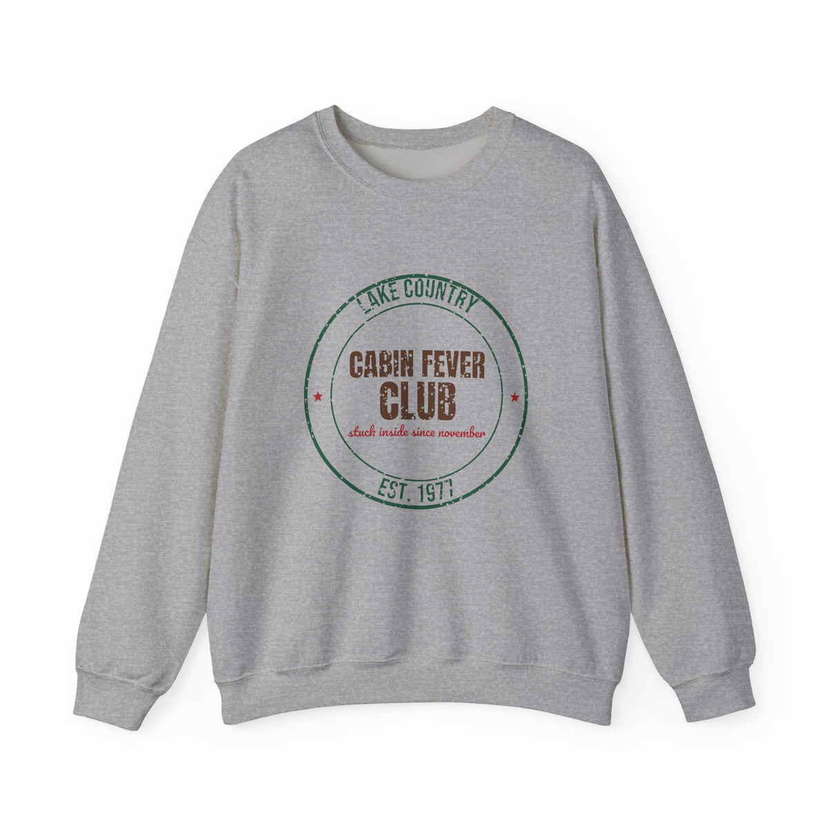 Lake Country Cabin Fever Club Est. 1977 Sweatshirt, Vintage Winter Crewneck Sweatshirt