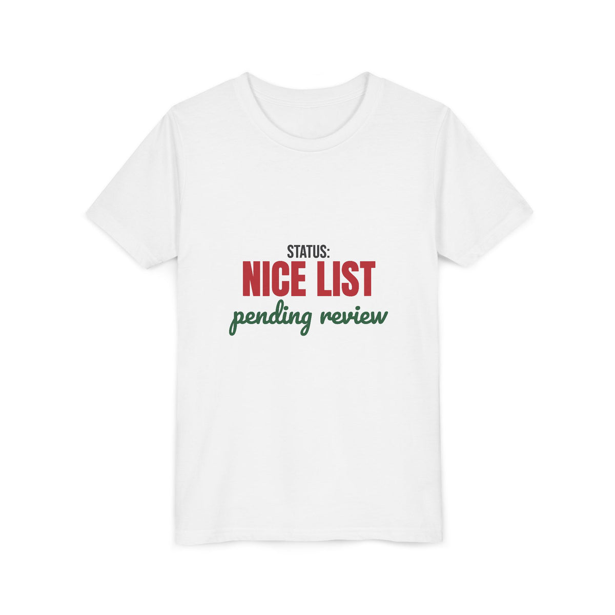 Status Nice List Pending Review Kids Shirt, Kids Nice List Pending Christmas Tee