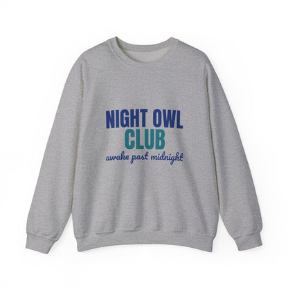 Night Owl Club Awake Past Midnight Sweatshirt, Night Owl Club Crewneck Sweatshirt