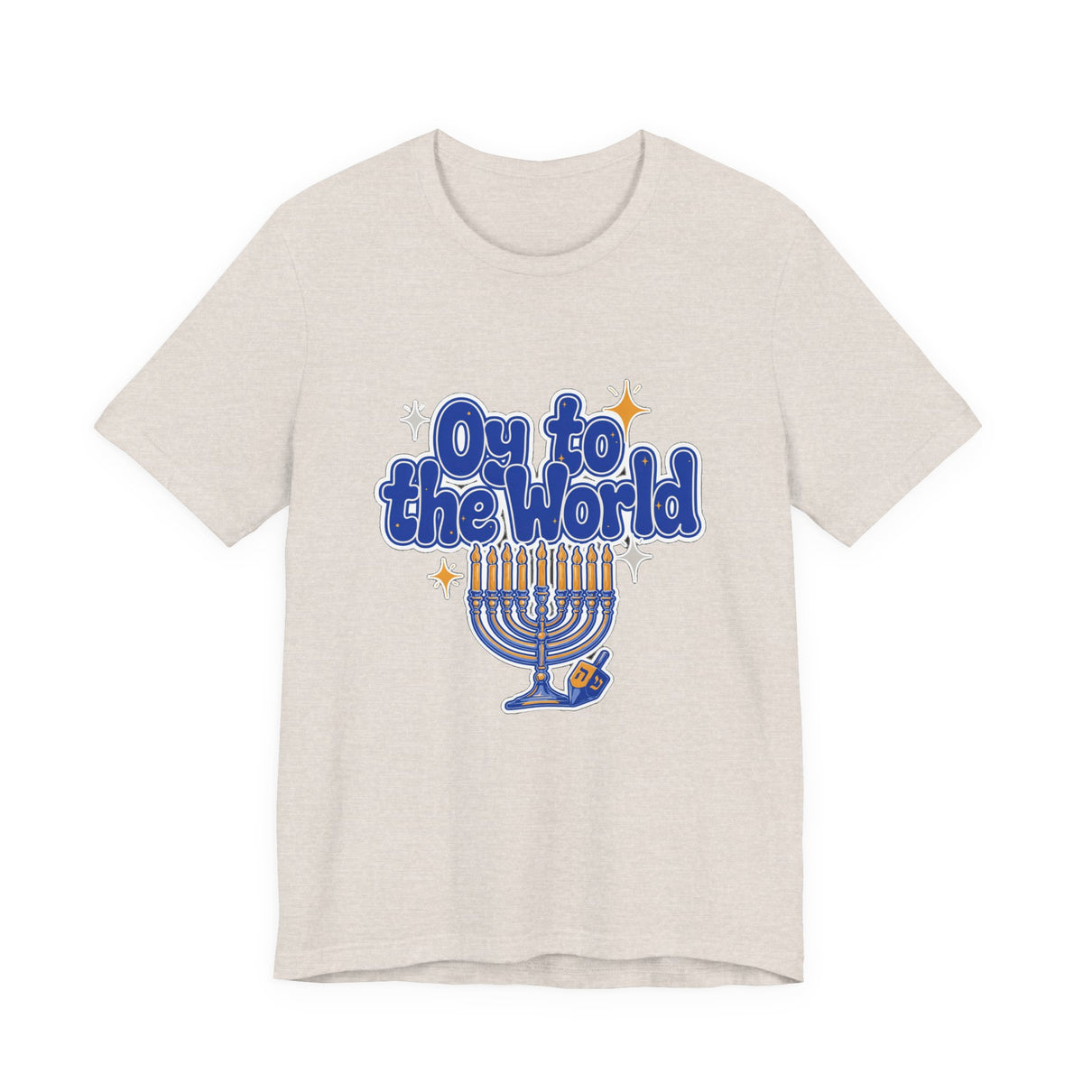 Oy to the World Shirt, Funny Hanukkah T-Shirt, Menorah Holiday Tee