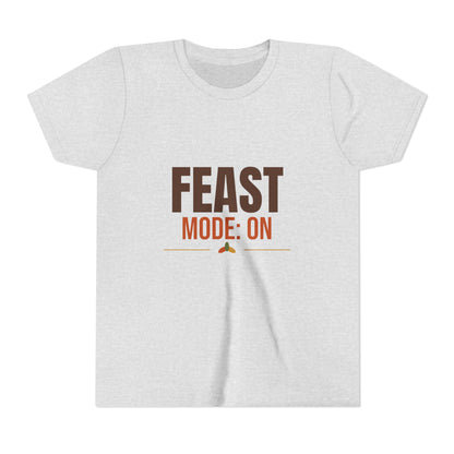 Feast Mode On Kids Shirt, Kids Funny Thanksgiving T-Shirt
