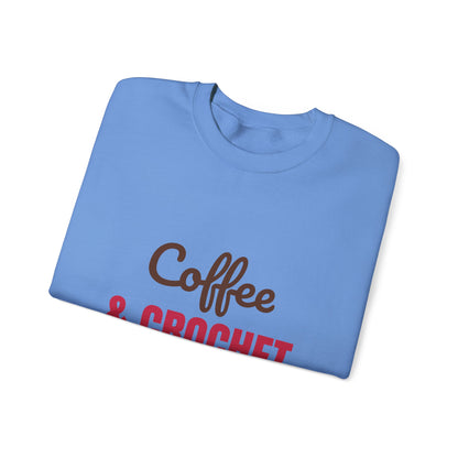 Coffee and Crochet Hooked on Both Sweatshirt, Crochet Crewneck, Yarn Lover Gift