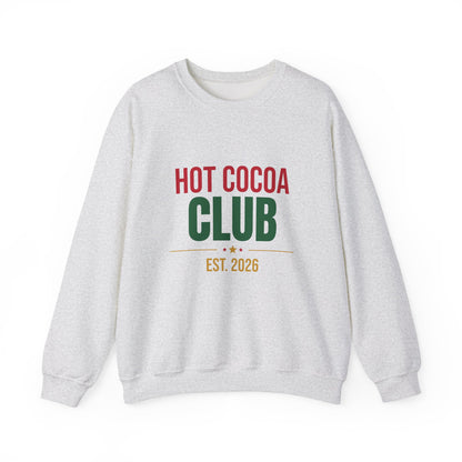 Hot Cocoa Club Sweatshirt, Winter Crewneck, Cozy Holiday Sweater
