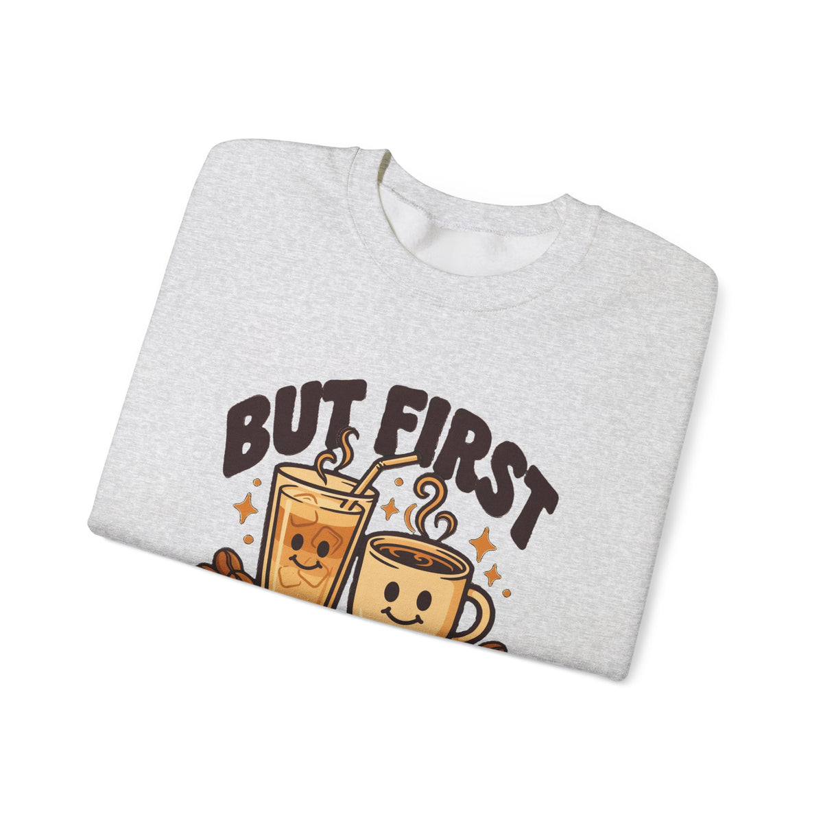 But First Coffee Sweatshirt, Retro Coffee Lover Crewneck