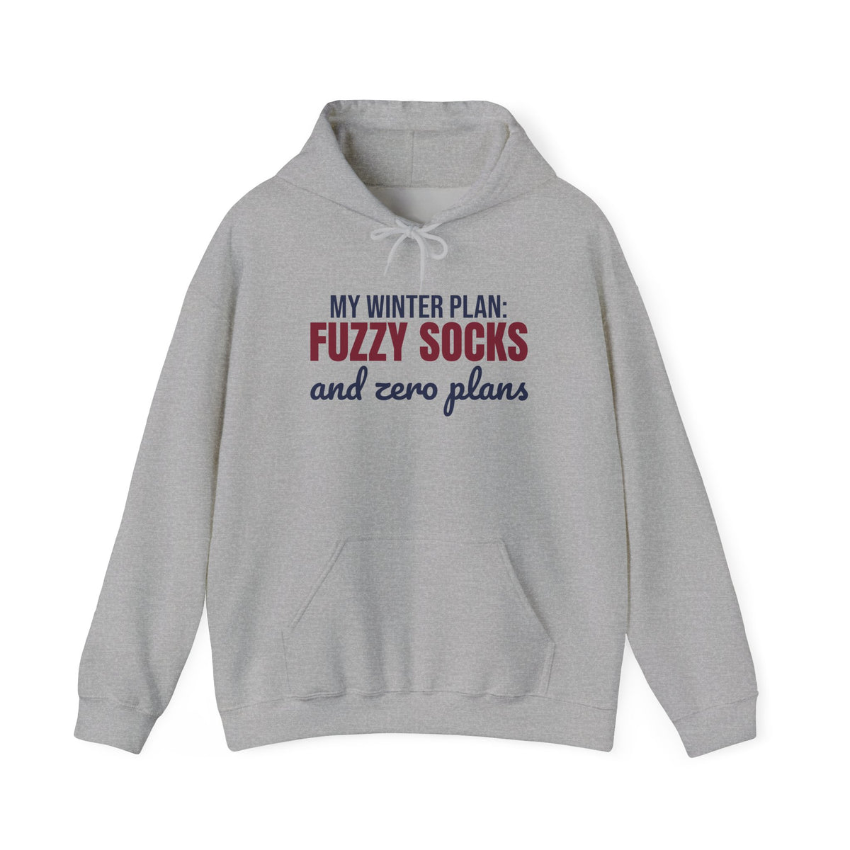 My Winter Plan Fuzzy Socks and Zero Plans Hoodie, Funny Winter Hoodie