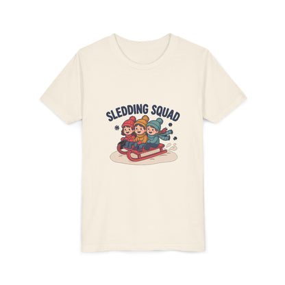 Sledding Squad Winter Kids Kids Shirt, Sledding Squad Kids T-Shirt