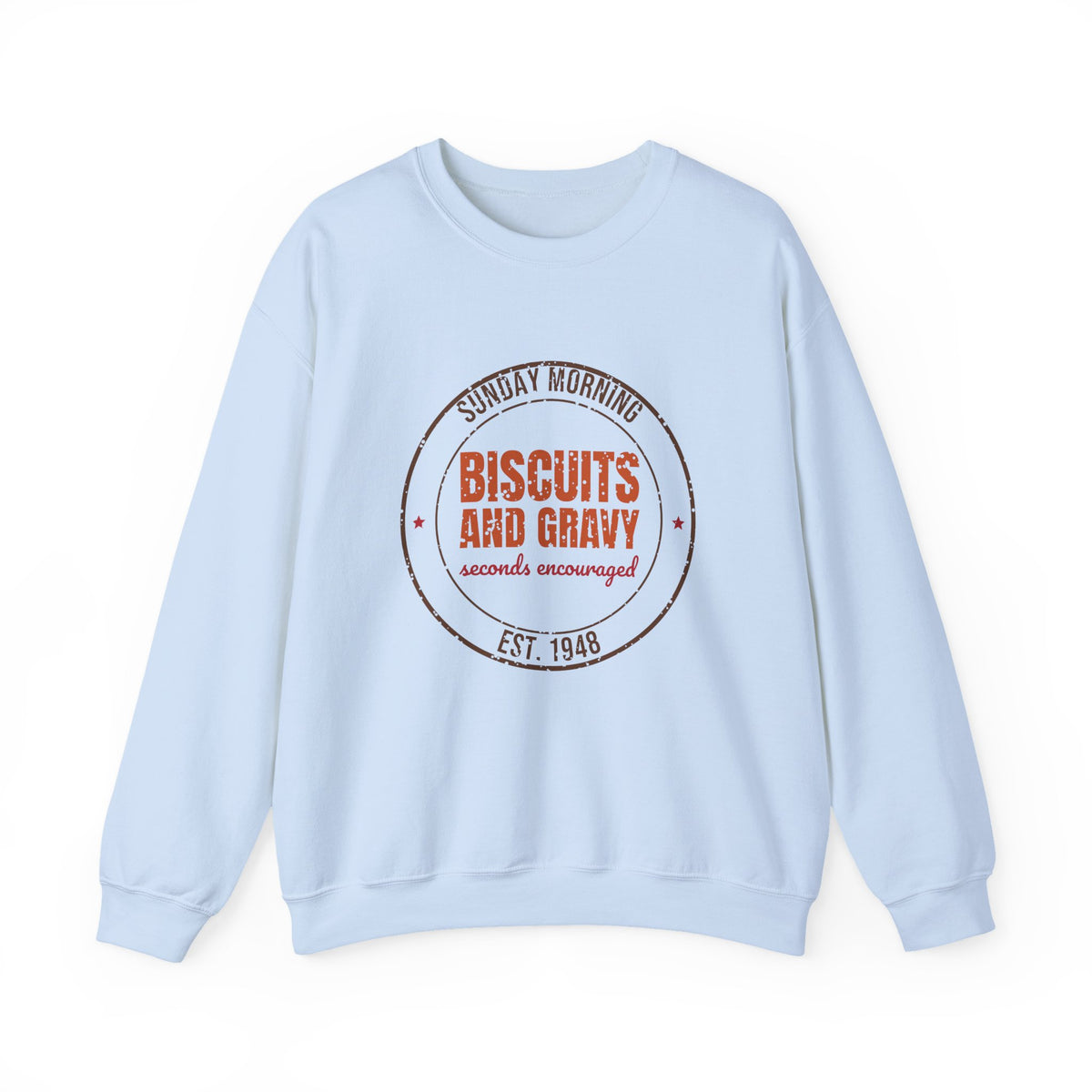 Sunday Morning Biscuits and Gravy Est. 1948 Sweatshirt, Vintage Southern Crewneck Sweatshirt