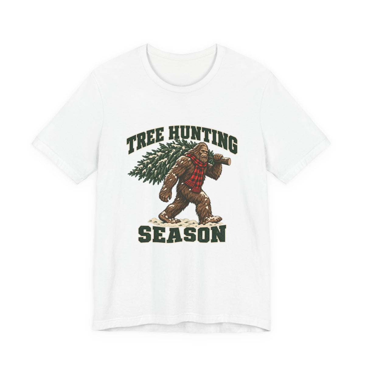 Tree Hunting Season Bigfoot Christmas Tree Shirt