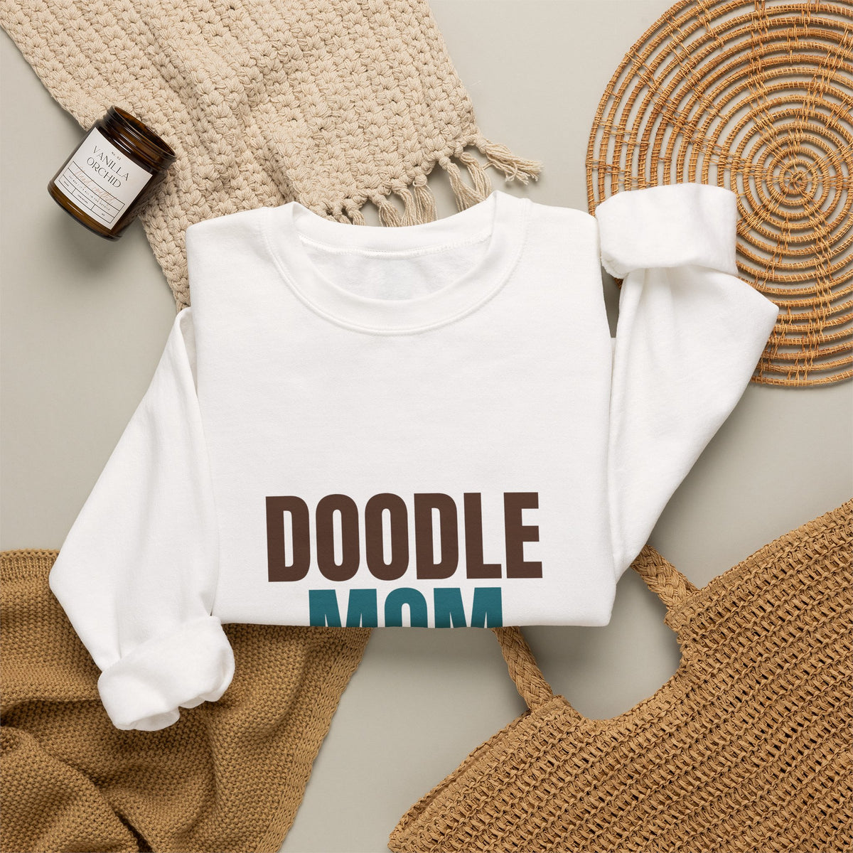 Doodle Mom Fluff And Mud Included Sweatshirt, Doodle Mom Crewneck Sweatshirt