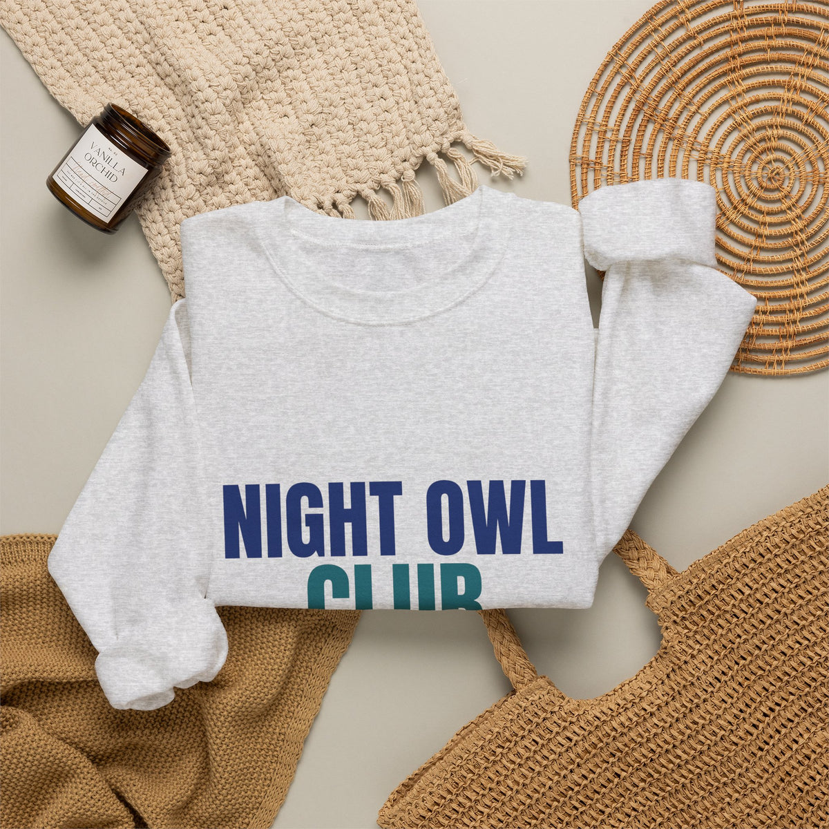 Night Owl Club Awake Past Midnight Sweatshirt, Night Owl Club Crewneck Sweatshirt