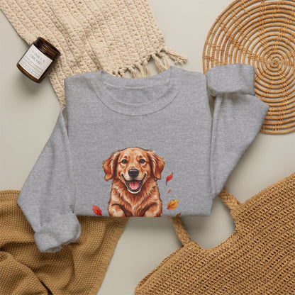 Fall Leaves and Dog Kisses Sweatshirt, Fall Leaves Dog Crewneck Sweatshirt