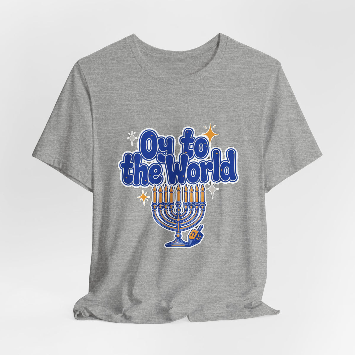 Oy to the World Shirt, Funny Hanukkah T-Shirt, Menorah Holiday Tee